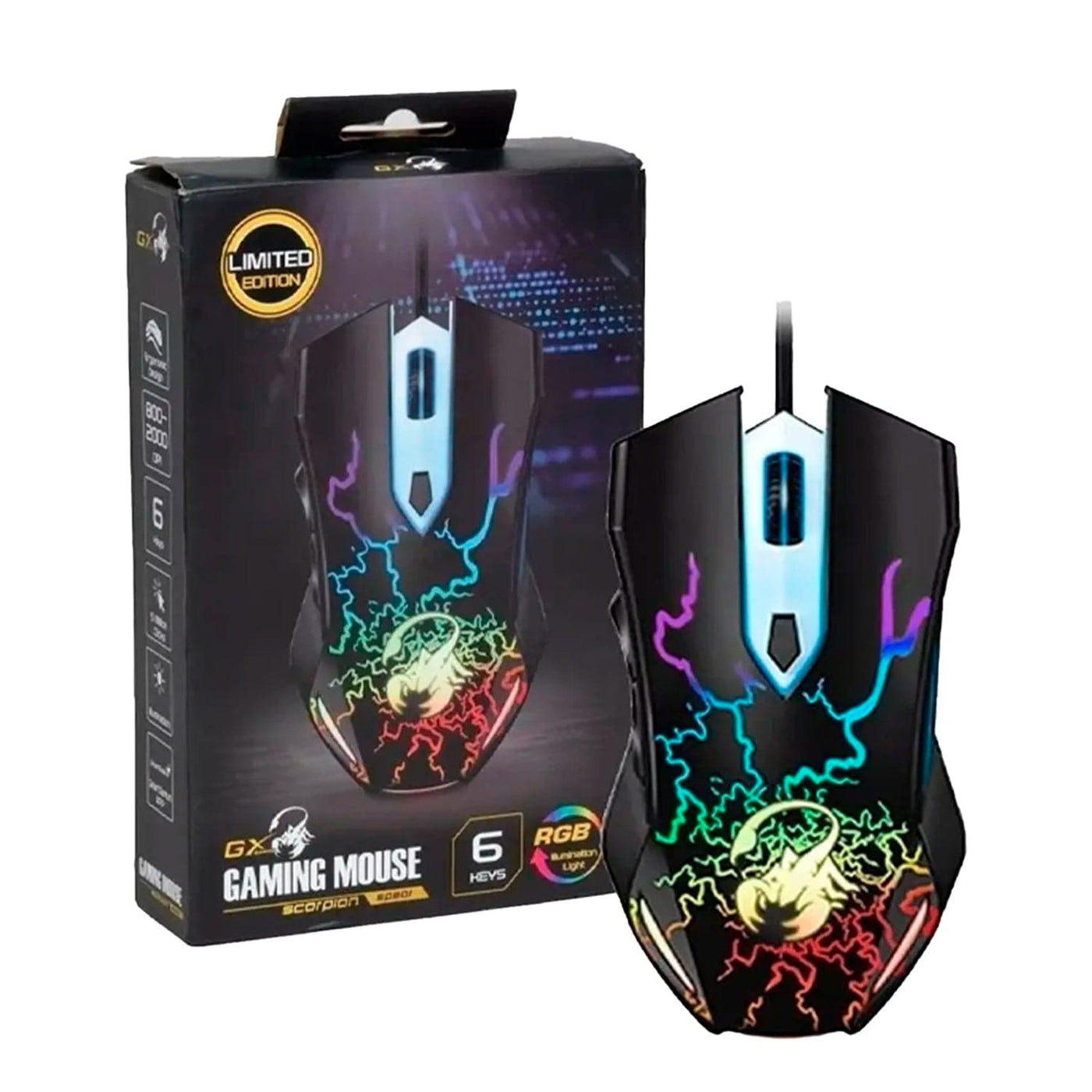 Mouse Genius GX Scorpion Spear Gaming Black - Achorao