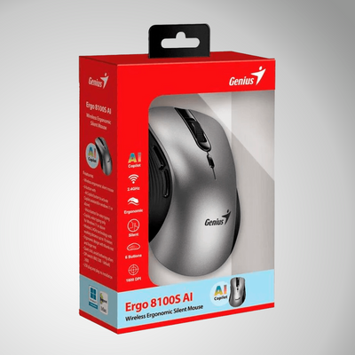 Mouse Genius Ergo 8100S AI Copilot Wireless 6 Botones ergonomico - Achorao