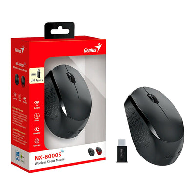 Mouse Genius NX-8000S USB-C Wireless Blueeye Silent Ergonómico - Achorao