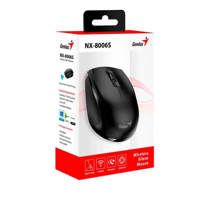 Mouse Genius NX-8006S Wireless USB-C Blueeye Silent Ergonómico - Achorao