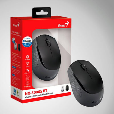 Mouse Genius NX-8000S BT Wireless/Bluetooth Blueeye Silent Ergonómico - Achorao