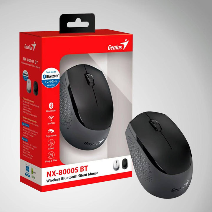 Mouse Genius NX-8000S BT Wireless/Bluetooth Blueeye Silent Ergonómico - Achorao
