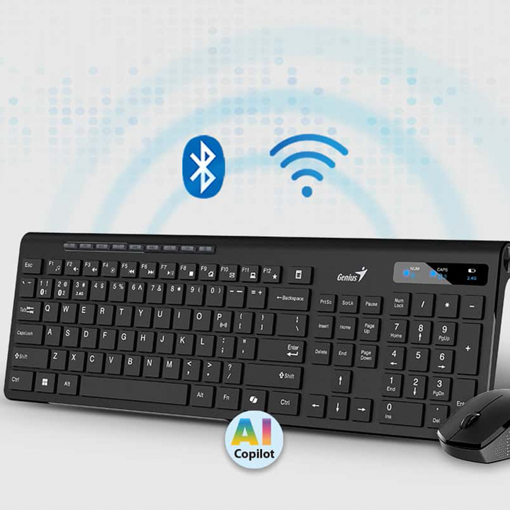 TECLADO GENIUS + MOUSE SLIMSTAR 8230 WIRELESS/BLUETOOTH MULTIMEDIA - Achorao