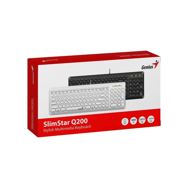 Teclado Genius Slimstar Q200 USB multimedia español Blanco - Achorao