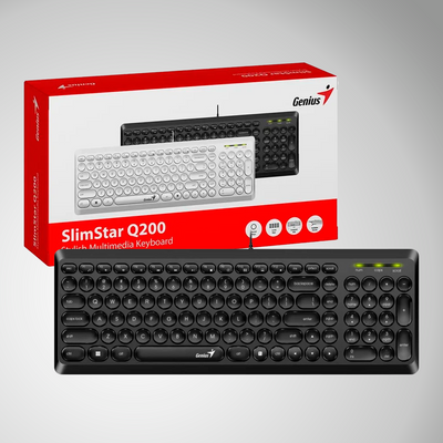 Teclado Genius Slimstar Q200 USB multimedia español Negro - Achorao
