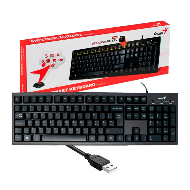 Teclado Genius Smart KB-100 USB Black - Achorao