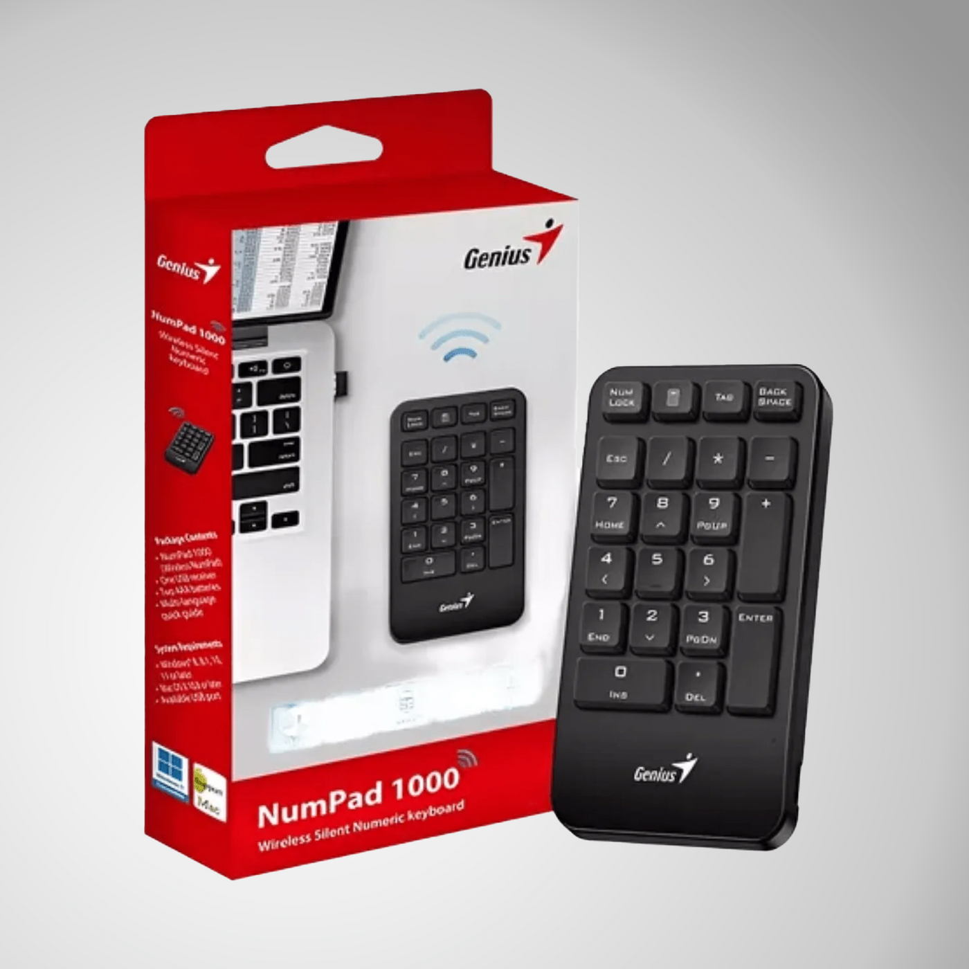 Teclado númerico Genius Numpad 1000 wireless con tecla copilot - Achorao