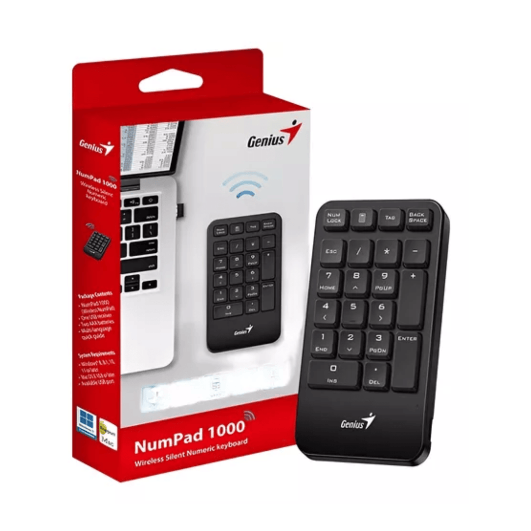 Teclado númerico Genius Numpad 1000 wireless con tecla copilot - Achorao