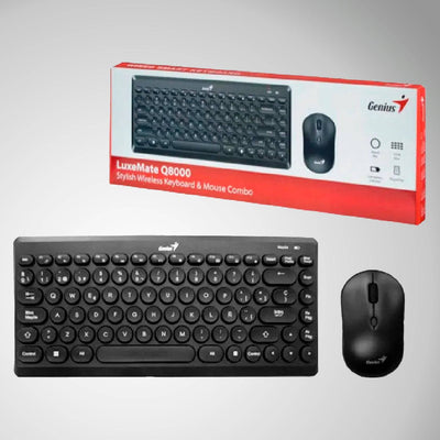 Teclado Genius + Mouse Luxemate Q8000 Wireless TKL USB Multimedia - Achorao