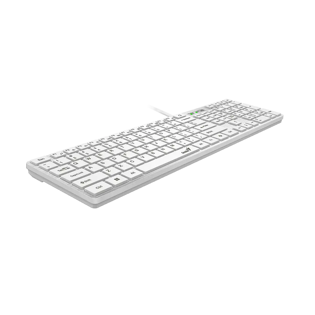 Teclado Genius Smart Slimstar 126 negro, de oficina, USB, con teclas multimedia y distribución en español.