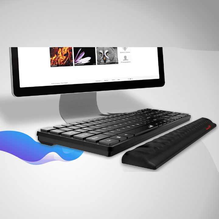 Teclado de oficina Genius Smart Slimstar 126 negro con USB, funciones multimedia y diseño compacto en layout en español.