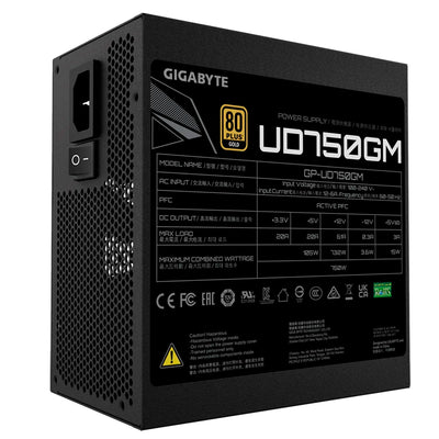 Fuente de alimentación Gigabyte GP-UD750GM, 750W, ATX, 80 Plus Gold, 100V ~ 240VAC. - Achorao