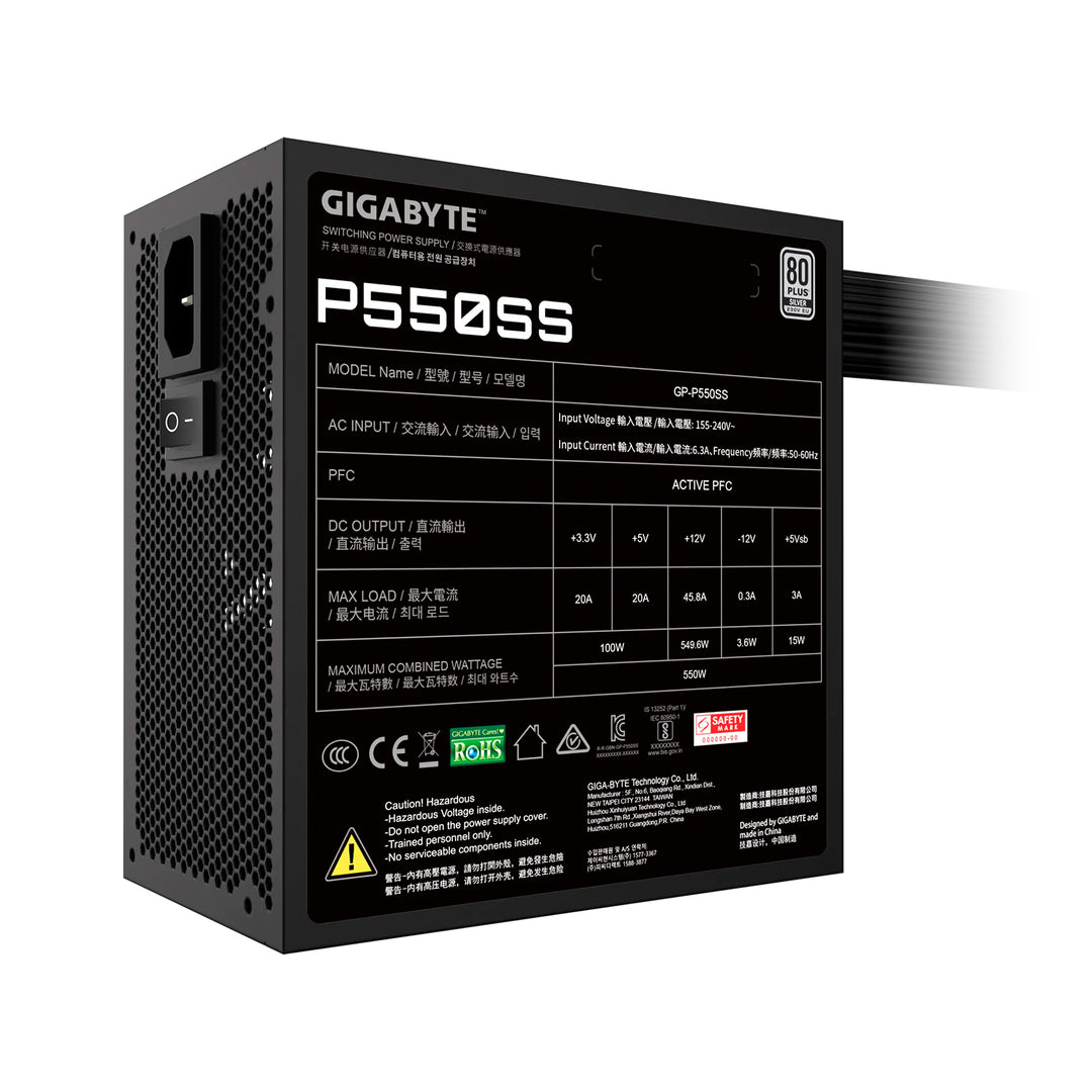 Fuente de poder Gigabyte P550SS 80 plus silver 550 wts - Achorao
