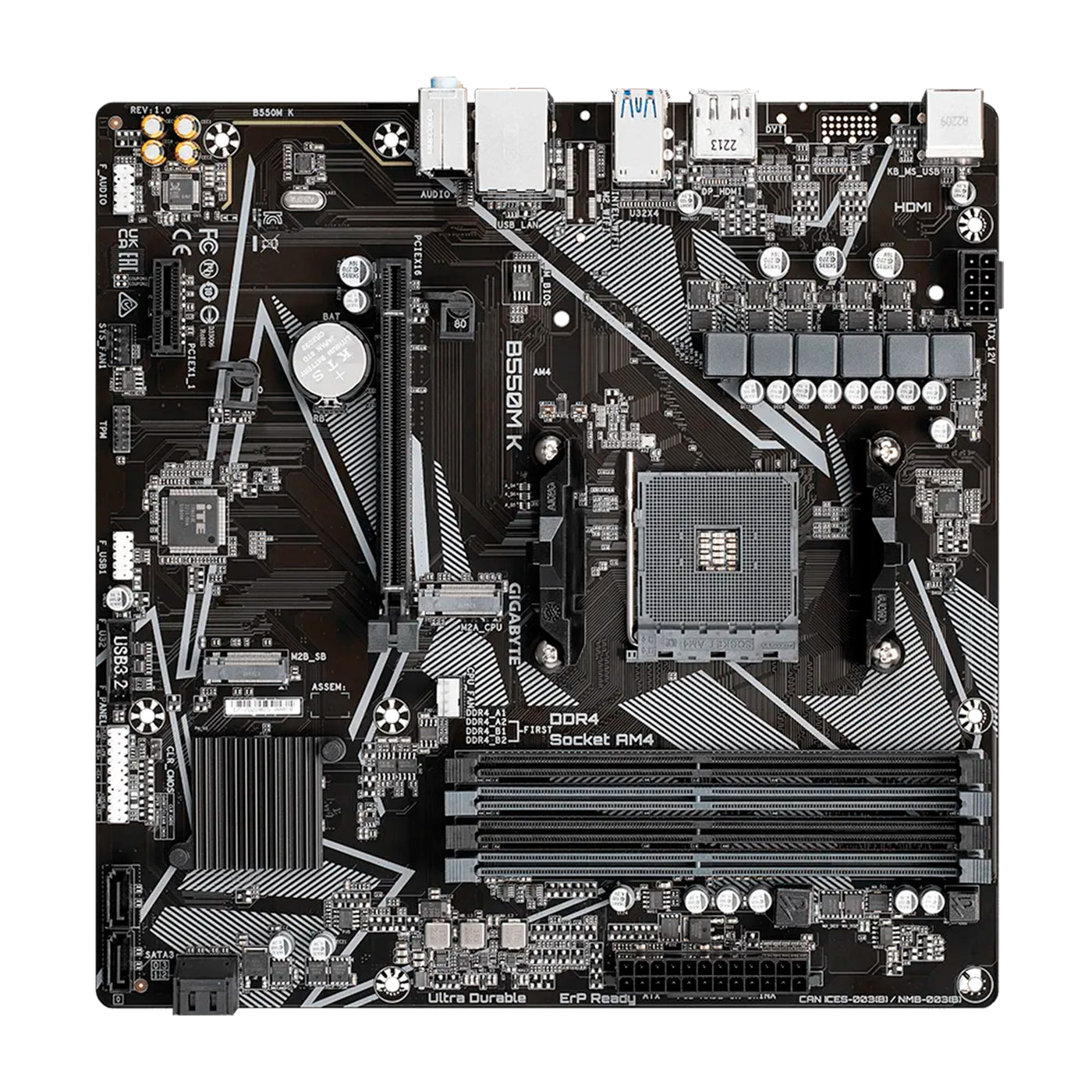 Motherboard Gigabyte B550M K (rev. 1.0) Chipset AMD B550, Socket AM4, Micro ATX - Achorao