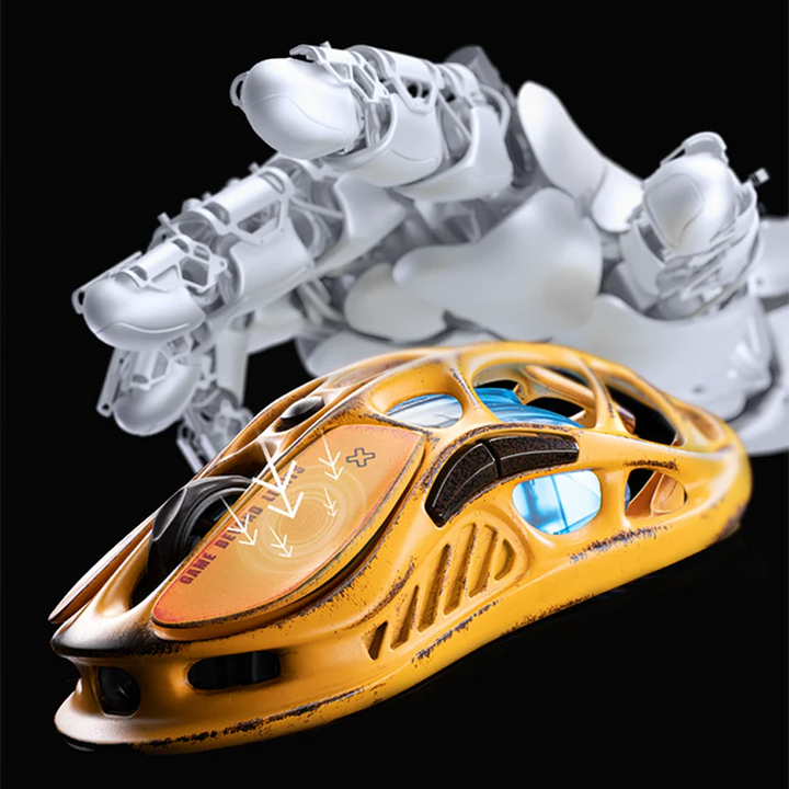 Mouse gamer GravaStar MERCURY M1 PRO Inalámbrico BATTLE WORN YELLOW (Sin Dongle)