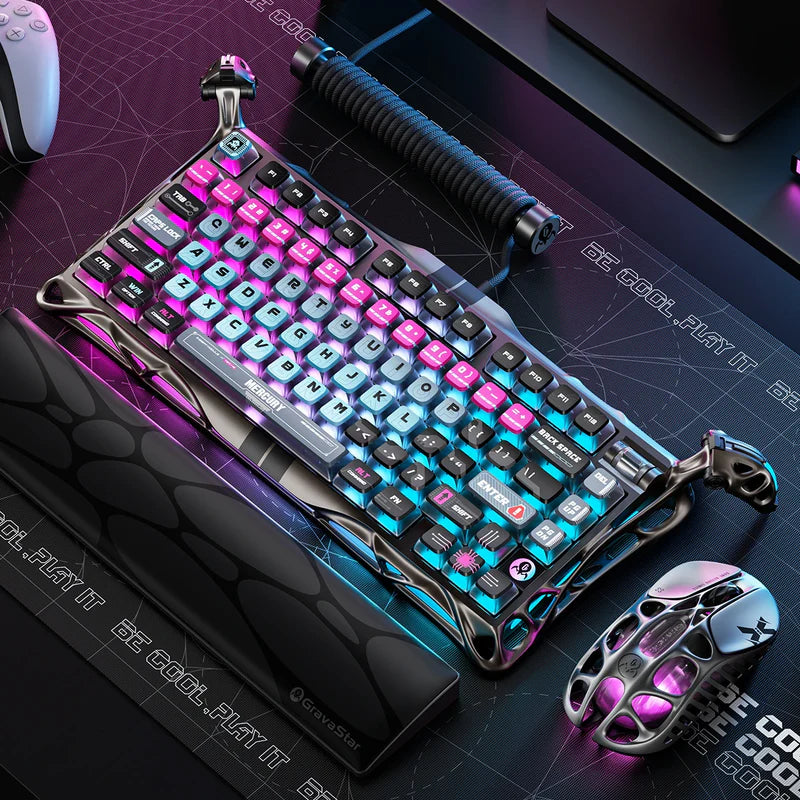 Teclado mecánico Gamer GravaStar MERCURY V75 PRO HE Cableado Ingles- Hall Effect Switch - Achorao