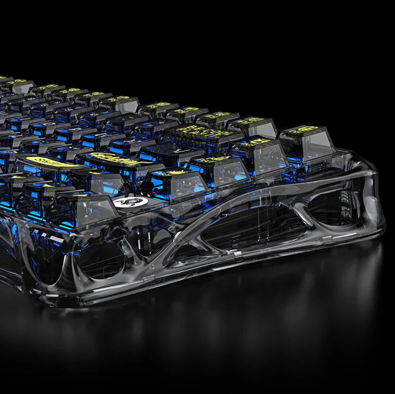 Teclado Gamer Mecánico Gravastar Mercury K1 Lite, Inalámbrico, Layout Inglés, Color Transparent Black - Achorao