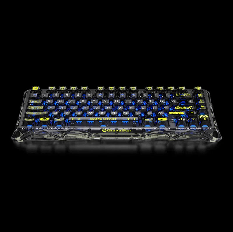 Teclado Gamer Mecánico Gravastar Mercury K1 Lite, Inalámbrico, Layout Inglés, Color Transparent Black - Achorao