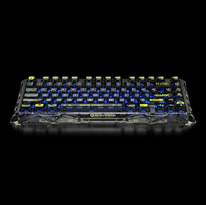 Teclado Gamer Mecánico Gravastar Mercury K1 Lite, Inalámbrico, Layout Inglés, Color Transparent Black - Achorao