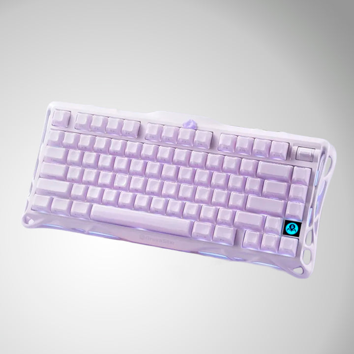 Teclado mecánico gamer Gravastar Mercury V75 HE, cableado, Lavender purple, layout inglés - Achorao