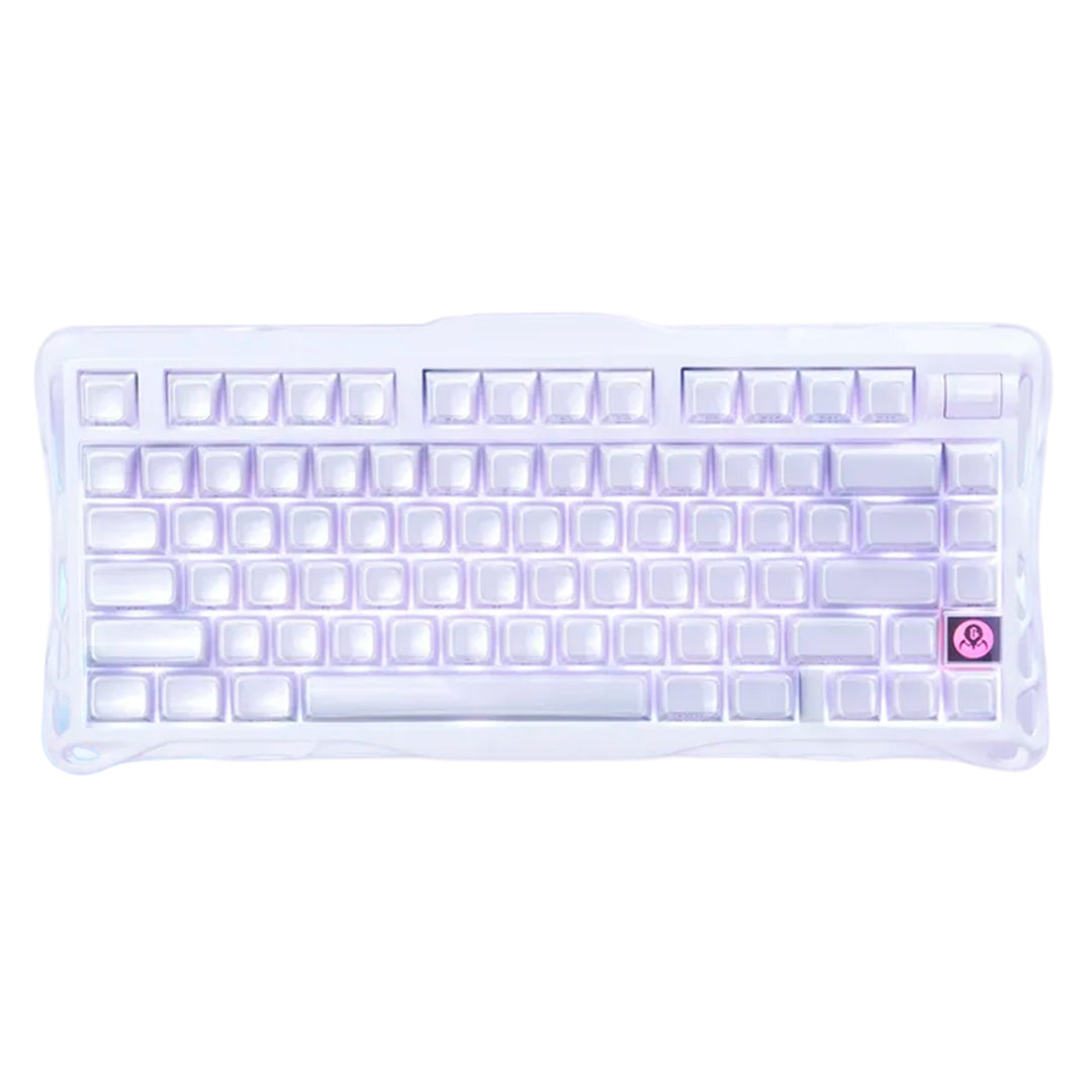 Teclado mecánico gamer Gravastar Mercury V75 HE, cableado, Lavender purple, layout inglés - Achorao