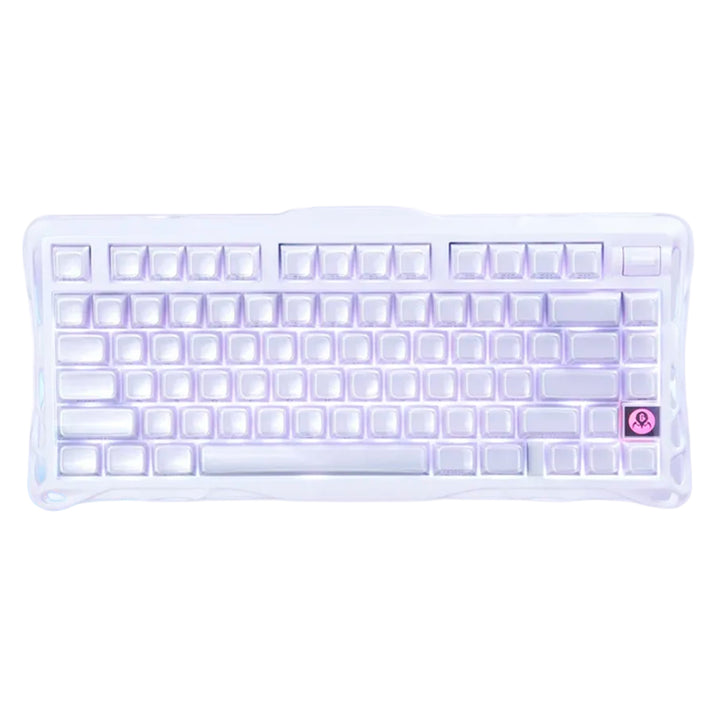 Teclado mecánico gamer Gravastar Mercury V75 HE, cableado, Lavender purple, layout inglés - Achorao