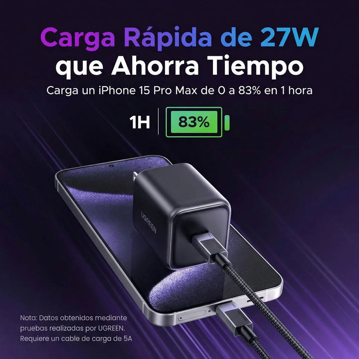 Cargador de carga rápida UGREEN 45W USB-C GaN Fast Charger US 65050B X524