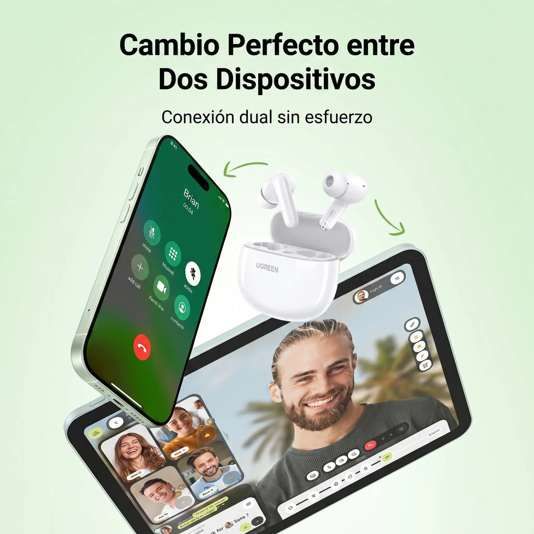 Audífonos inalámbricos UGREEN HiTune P3 con cancelación de ruido, True Wireless Earbuds WS207 White