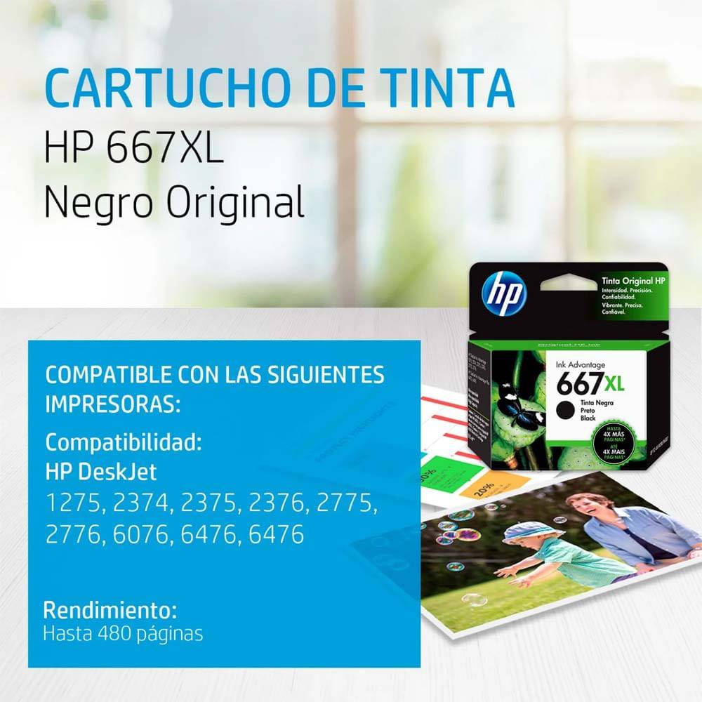 Cartucho de tinta HP 667XL Original Ink - Achorao
