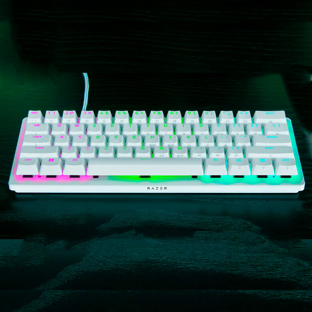 Teclado Gamer Razer Huntsman V3 PRO Mini Opto Mechanical Switch Analogico US White - Achorao