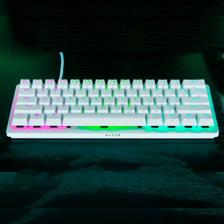Teclado Gamer Razer Huntsman V3 PRO Mini Opto Mechanical Switch Analogico US White - Achorao