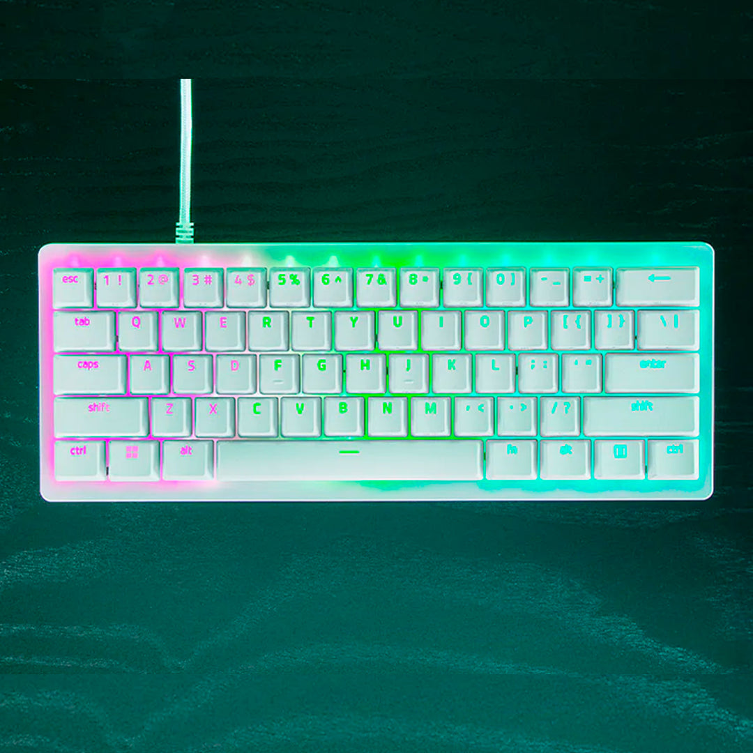 Teclado Gamer Razer Huntsman V3 PRO Mini Opto Mechanical Switch Analogico US White - Achorao
