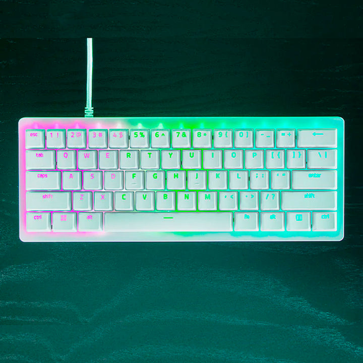 Teclado Gamer Razer Huntsman V3 PRO Mini Opto Mechanical Switch Analogico US White - Achorao