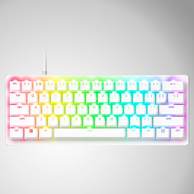 Teclado Gamer Razer Huntsman V3 PRO Mini Opto Mechanical Switch Analogico US White - Achorao