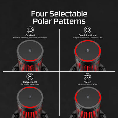 Micrófono HyperX QuadCast 2 BK Mic USB - Achorao