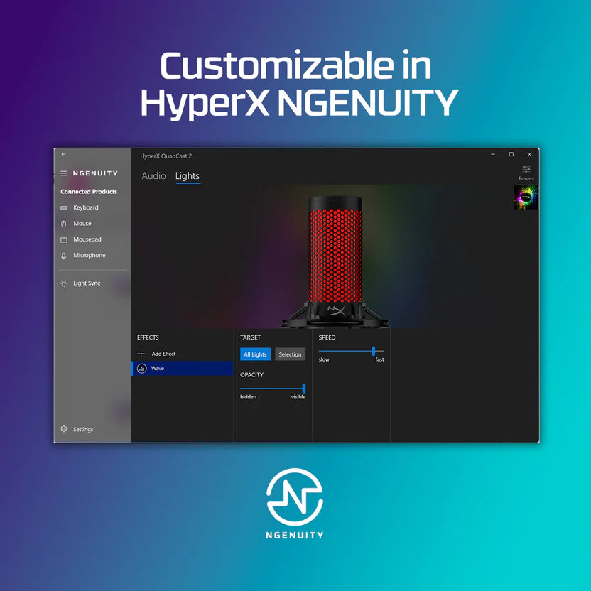 Micrófono HyperX QuadCast 2 BK Mic USB - Achorao