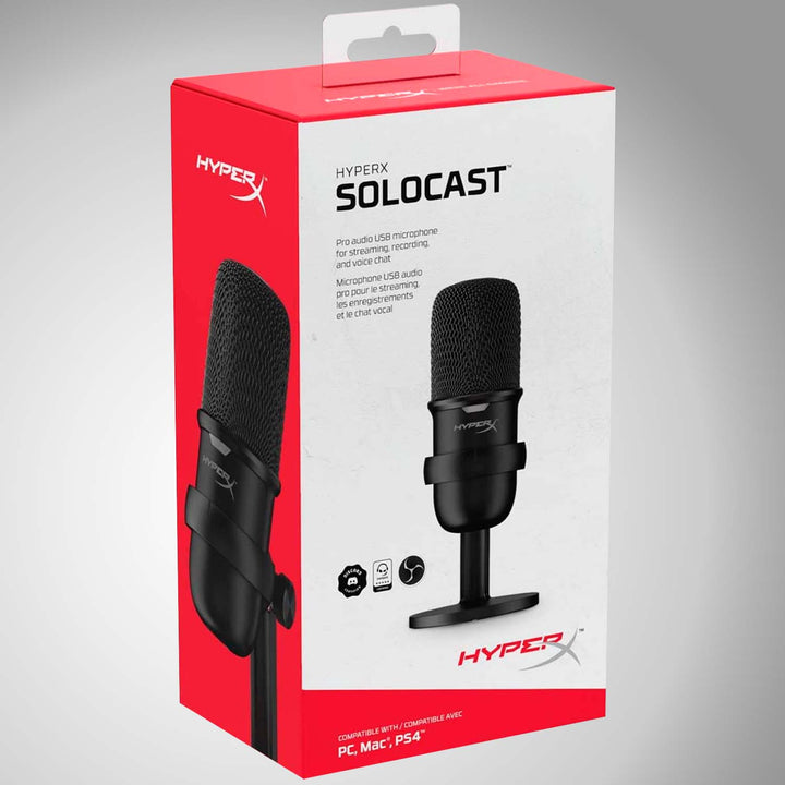 Micrófono Gamer HyperX SoloCast Condensador Cardioide para Contenido - Achorao