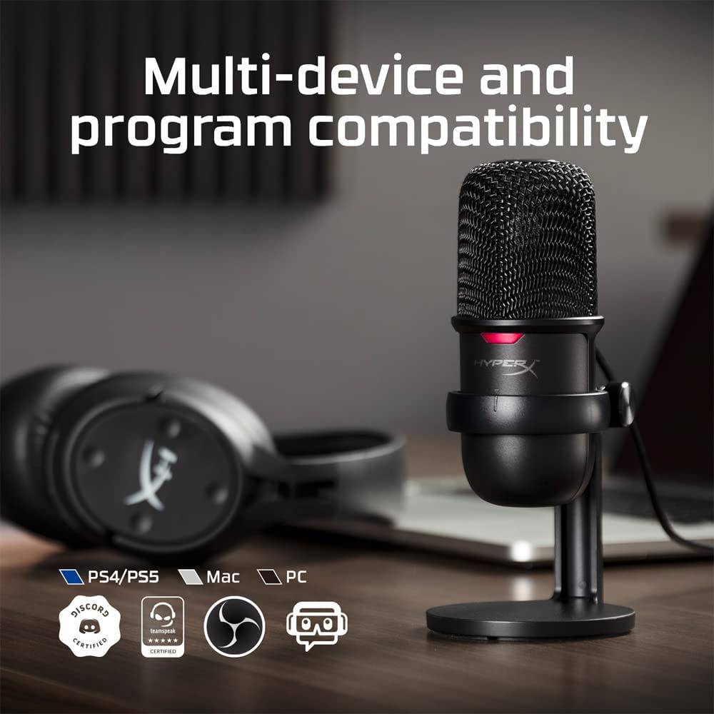 Micrófono Gamer HyperX SoloCast Condensador Cardioide para Contenido - Achorao