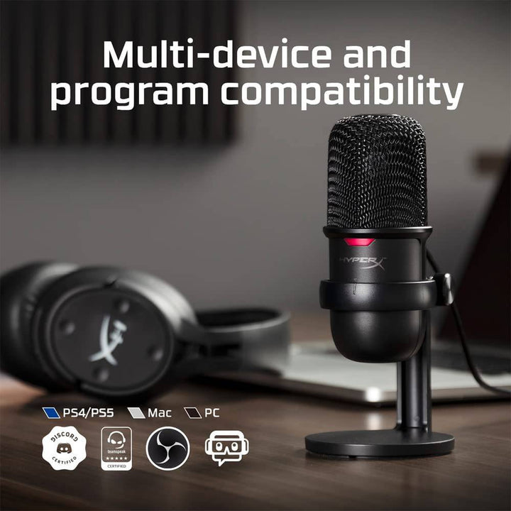 Micrófono Gamer HyperX SoloCast Condensador Cardioide para Contenido - Achorao