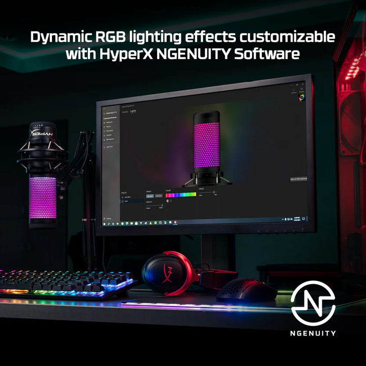Micrófono Hyperx QuadCast S condensador USB rgb PC MAC PS5 PS4 - Achorao