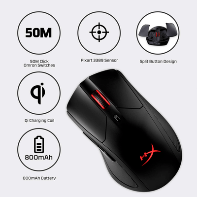 Mouse Gamer Hyperx Pulsefire Dart Wireless Qi Certified Rgb - Achorao