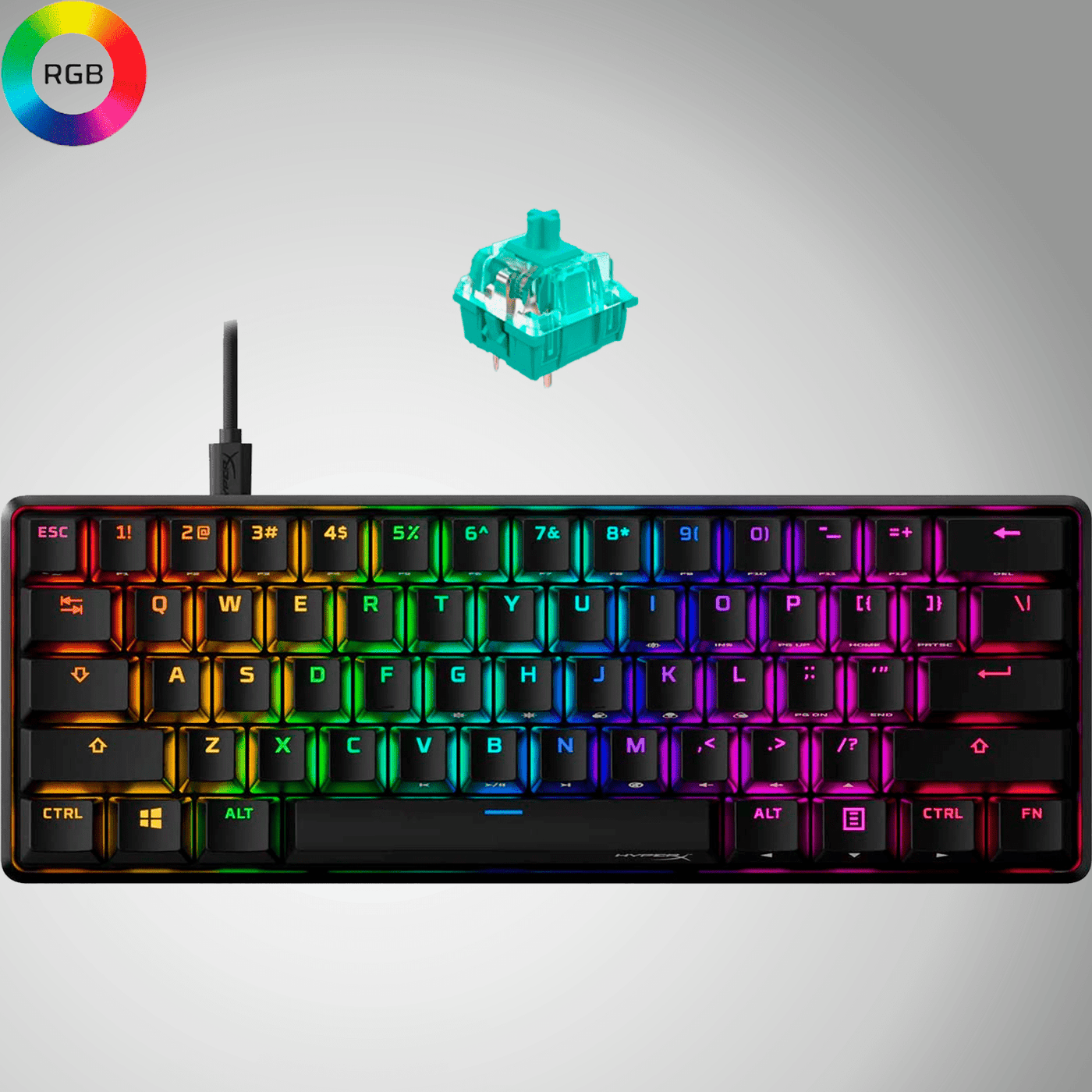 Teclado Gamer HyperX Alloy Origins 60% Mecánico USB-C RGB(P163B) - Achorao