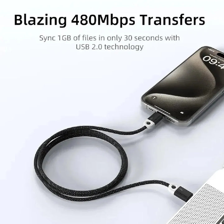 Cable USB-C a USB-C Trenzado CABLETIME CUP4H | Carga Rápida 60W, 1 Metro, Negro