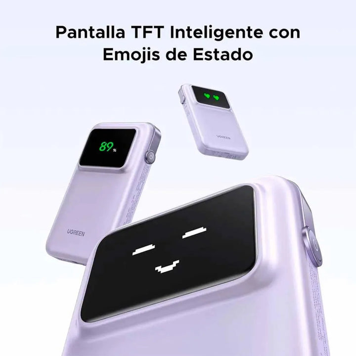 Cargador portátil UGREEN UNO 30W 10000mAh con cable USB-C - PB511 Lila - Achorao