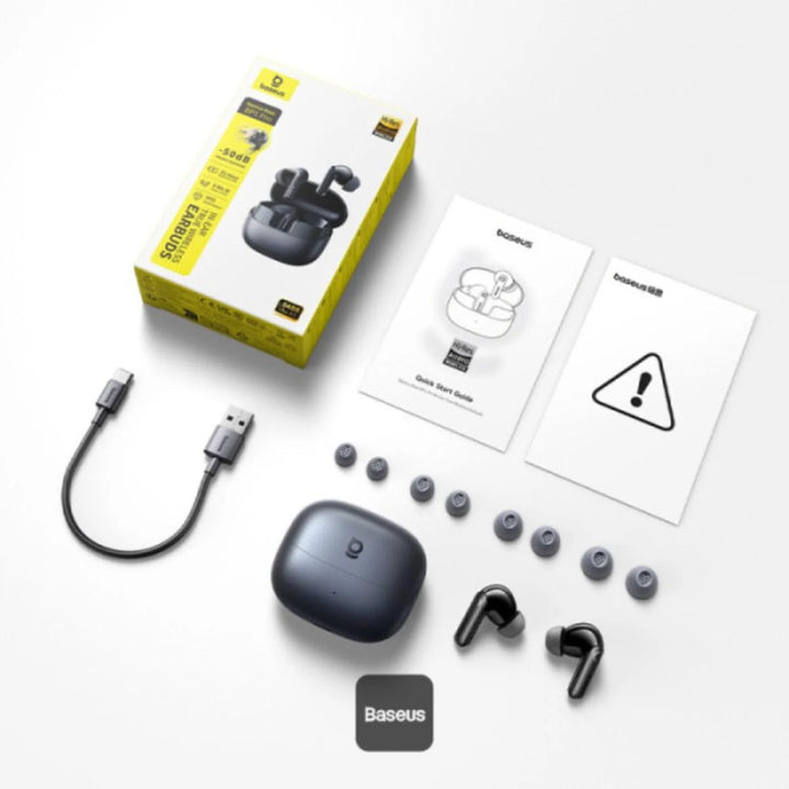 Audífonos Inalámbricos BASEUS BP1 PRO con cancelación de ruido, IP55, Batería de 55 horas, 6 micrófonos IA