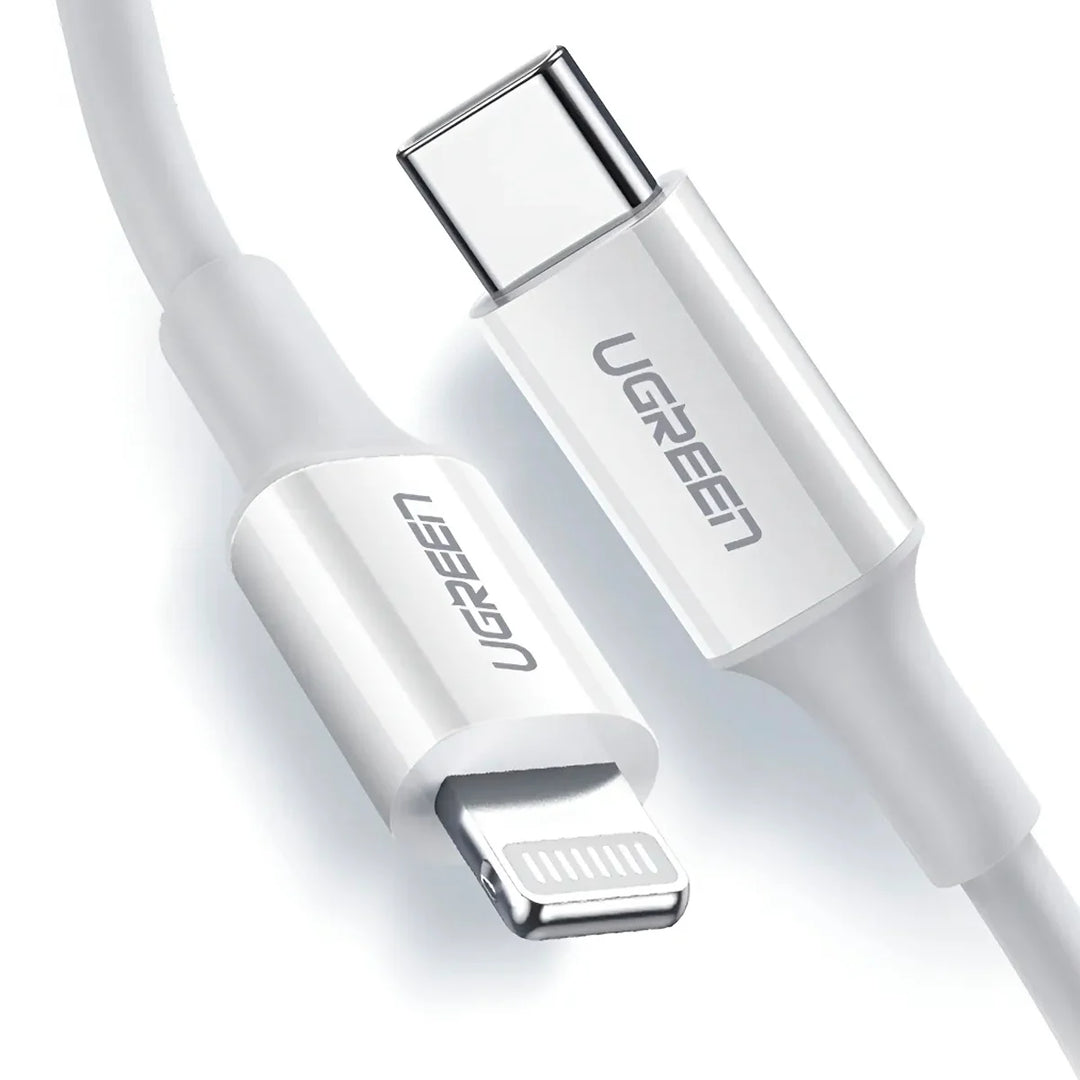 Cable UGREEN USB-C a Lightning M/M Nickel Plating ABS Shell (Black) US171 60751, Blanco