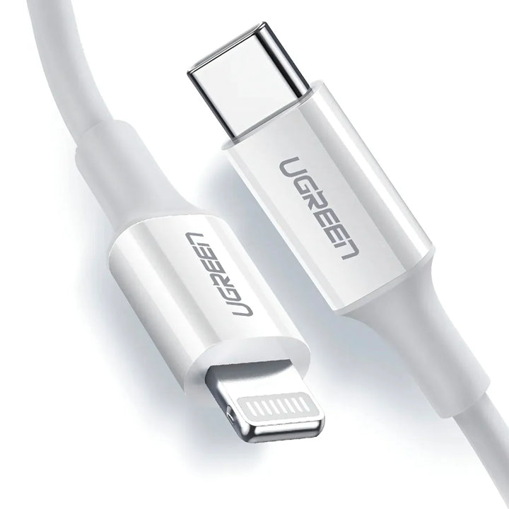 Cable UGREEN USB-C a Lightning M/M Nickel Plating ABS Shell (Black) US171 60751, Blanco