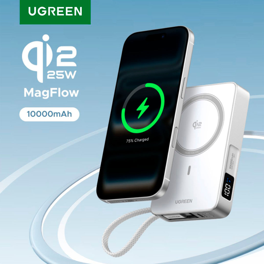 Power bank UGREEN inalámbrico MagFlow 30w 10000 mAh PB773