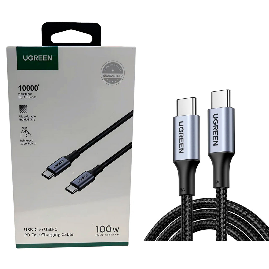 Cable USB-C UGREEN Trenzado con Carcasa de Aluminio Negro, Modelo US316, PN 70427
