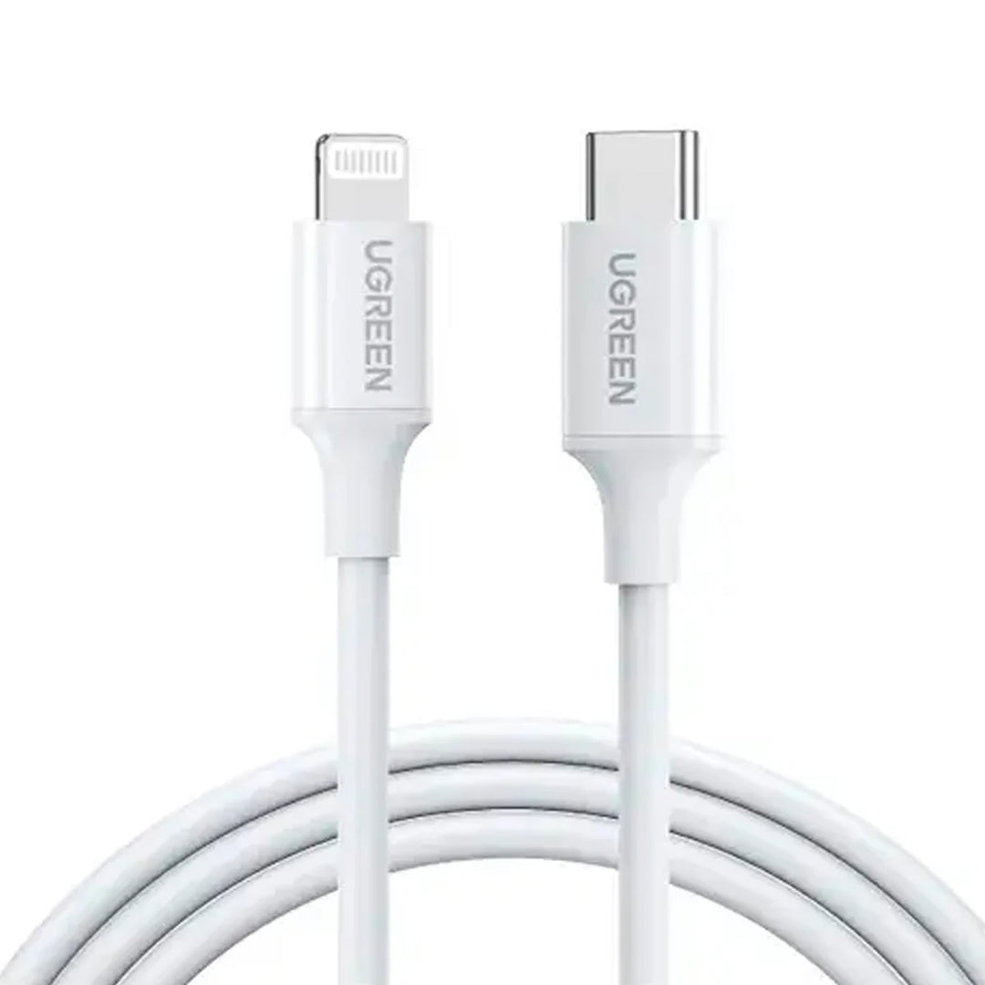 Cable UGREEN USB-C a Lightning M/M Nickel Plating ABS Shell (Black) US171 60751, Blanco